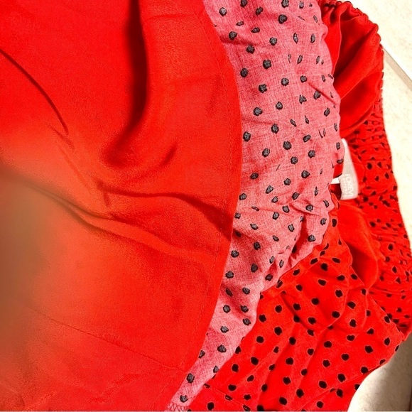 Y2K Forever 21 Vintage red dots boho tie back swing dress women’s size S barbie - Picture 6 of 7